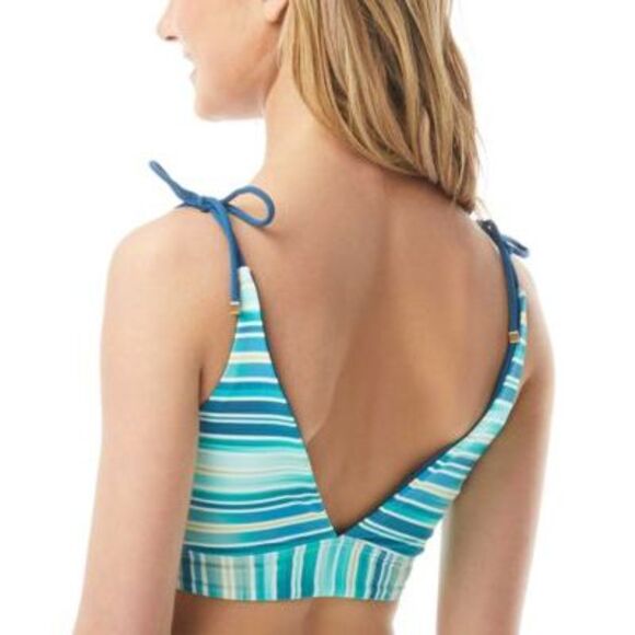 VINCE CAMUTO SWIM Women's Blue Removable Cups Tie Reversible Swimsuit Top M - Picture 2 of 2